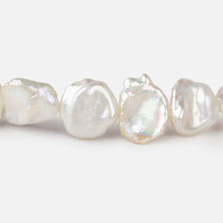 13x10-17x14mm Off White Keshi Side Drilled Freshwater Pearls 16 inch 31 pieces (ONLINE ORDER ONLY)