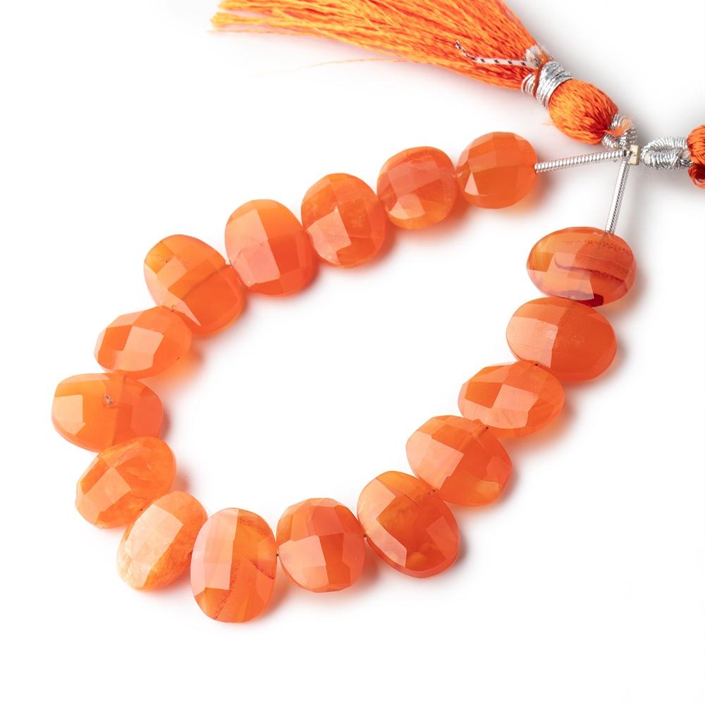 13x10mm Carnelian side drilled Faceted Cushion Beads 6 inch 16 pieces (ONLINE ORDER ONLY)