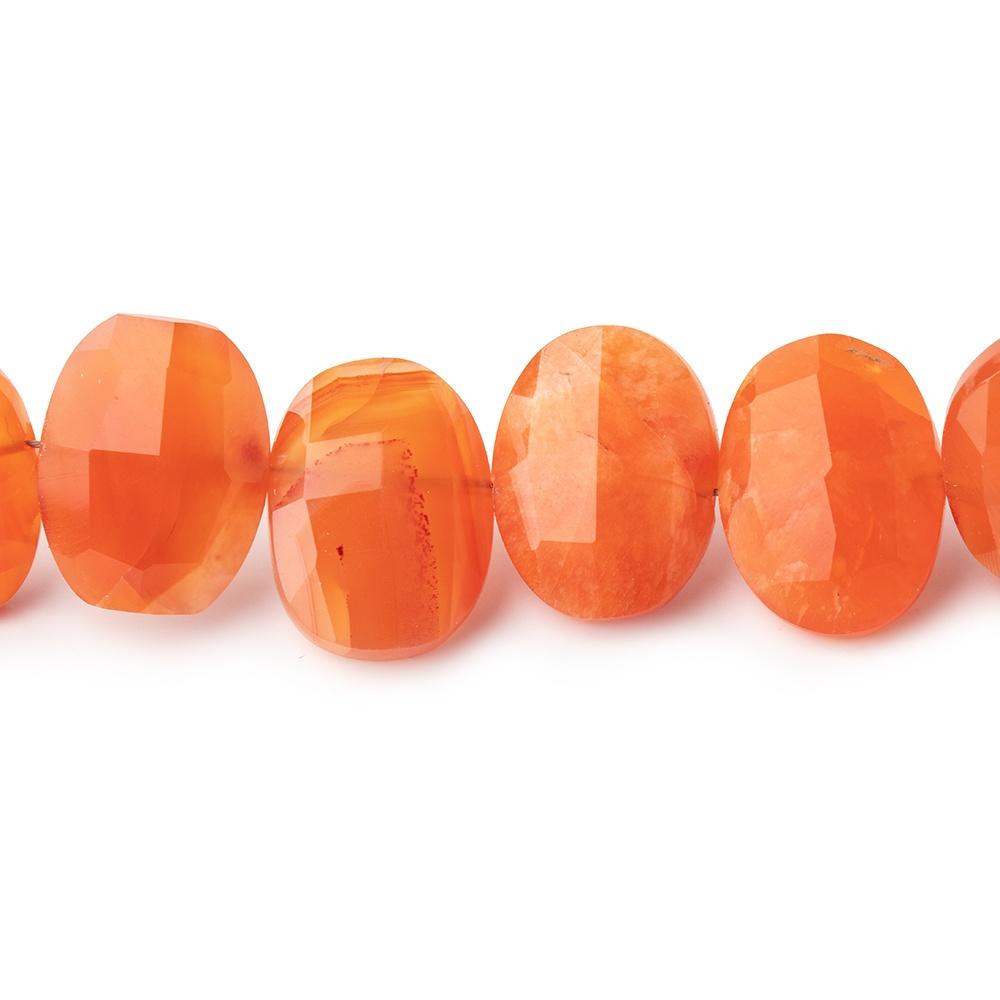 13x10mm Carnelian side drilled Faceted Cushion Beads 6 inch 16 pieces (ONLINE ORDER ONLY)