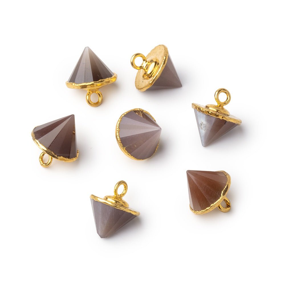 13x10mm Gold Leafed Chocolate Moonstone Pendulum Pendant 1 piece (ONLINE ORDER ONLY)