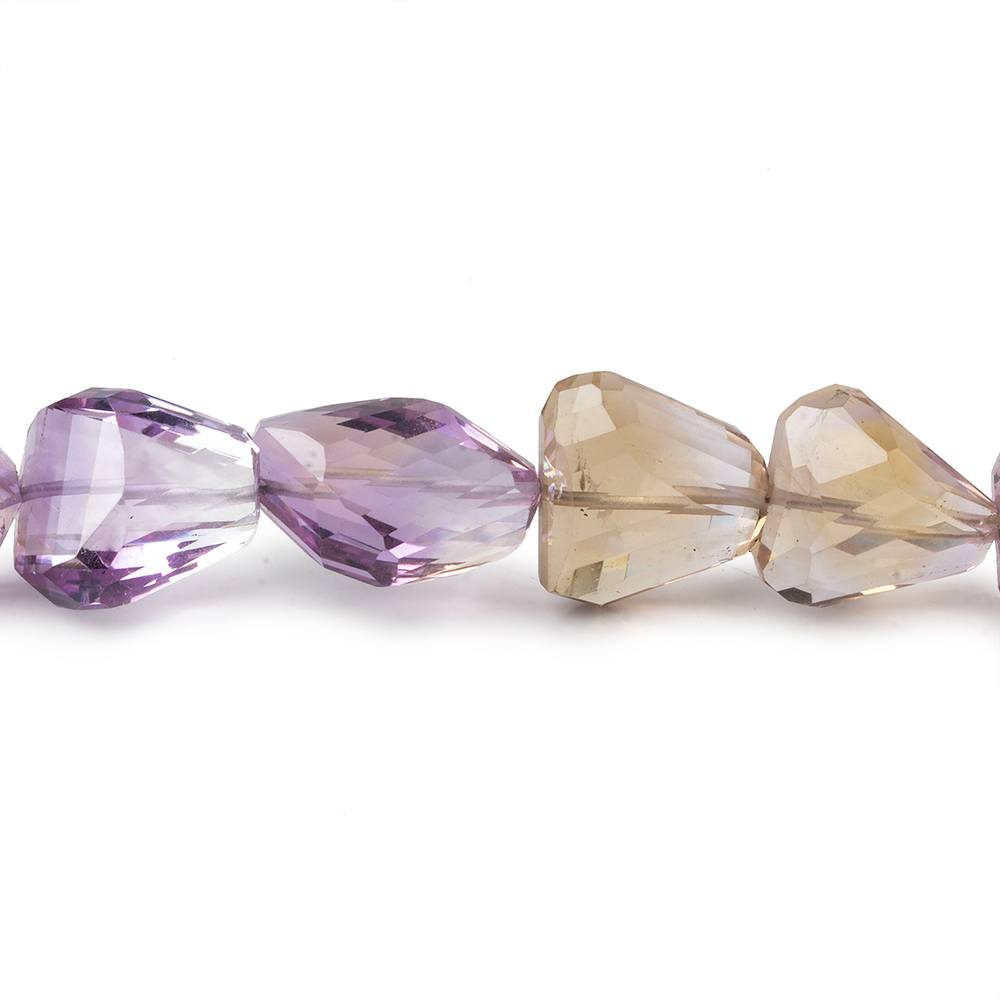 13x11-18x11mm Ametrine straight drilled faceted nuggets 15 inch 27 beads AA (ONLINE ORDER ONLY)