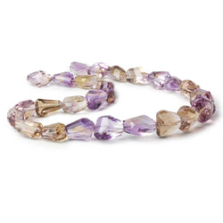 13x11-18x11mm Ametrine straight drilled faceted nuggets 15 inch 27 beads AA (ONLINE ORDER ONLY)