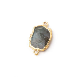 13x11mm Gold Leafed Labradorite Slice Connector 1 piece (ONLINE ORDER ONLY)