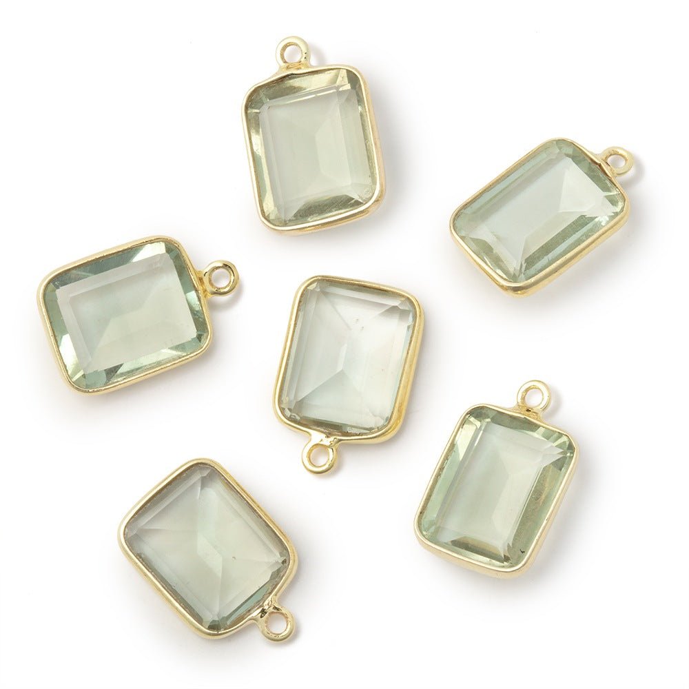 13x11mm Vermeil Bezel Prasiolite Rectangle Pendant 1 piece (ONLINE ORDER ONLY)