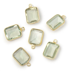 13x11mm Vermeil Bezel Prasiolite Rectangle Pendant 1 piece (ONLINE ORDER ONLY)