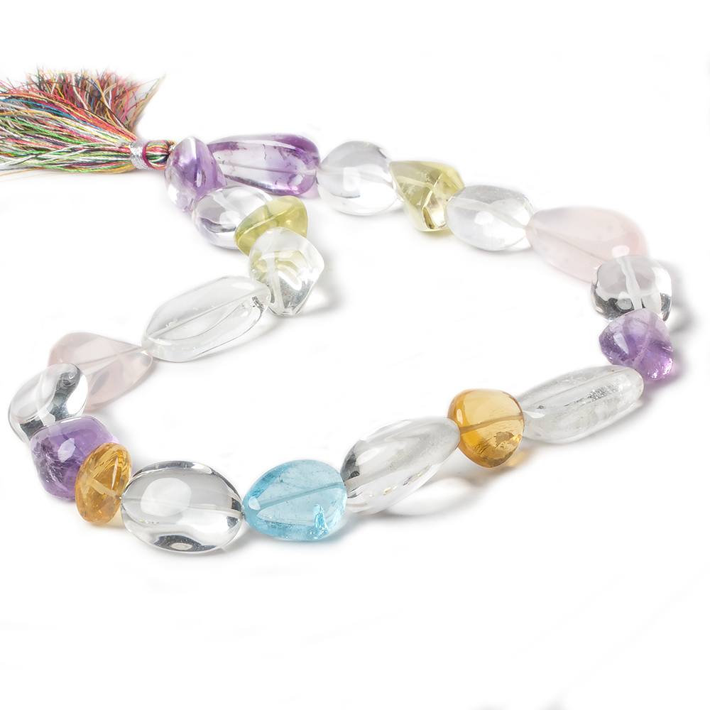 13x13-29x13mm Multi-Gemstone plain nugget beads 16 inch 21 pieces A (ONLINE ORDER ONLY)