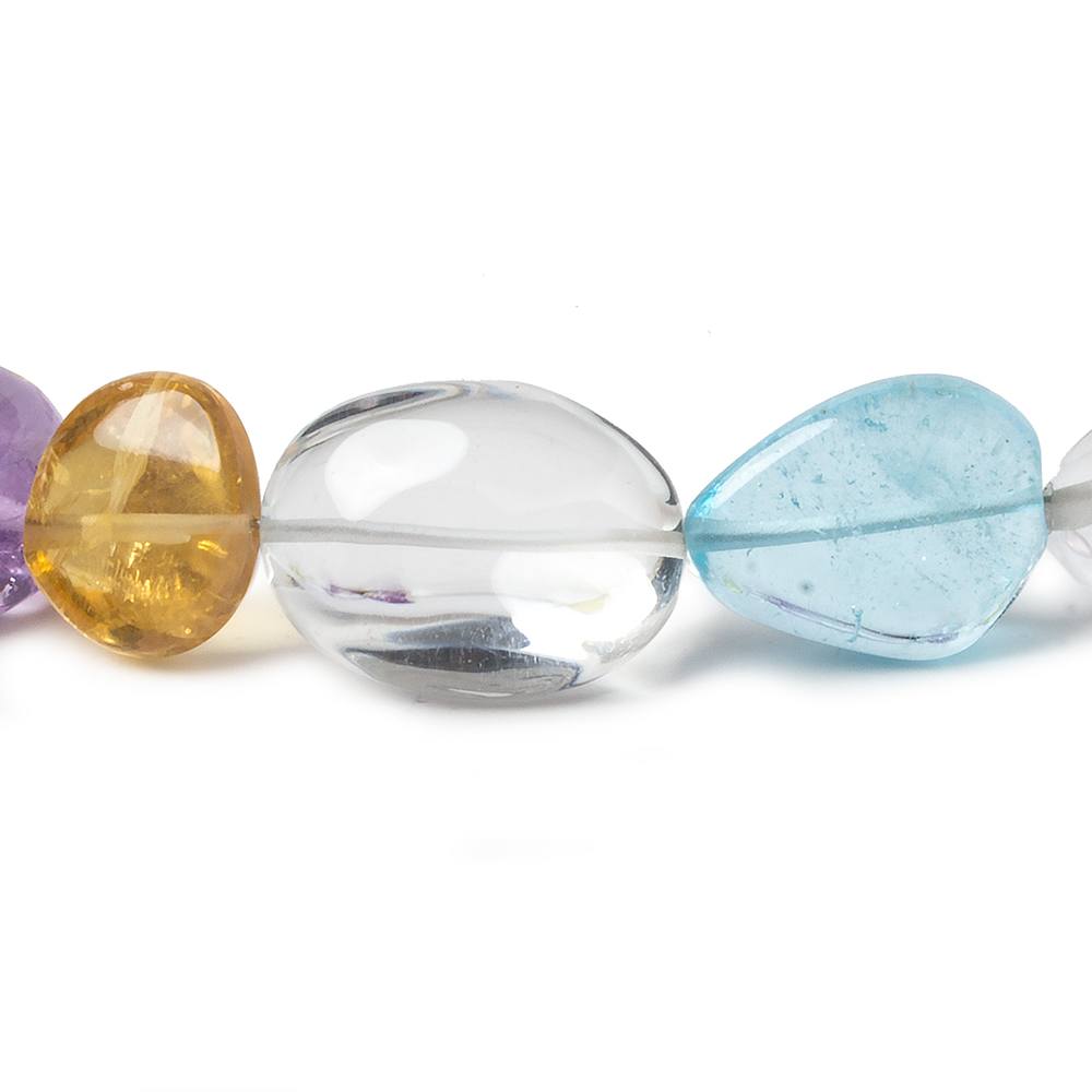 13x13-29x13mm Multi-Gemstone plain nugget beads 16 inch 21 pieces A (ONLINE ORDER ONLY)