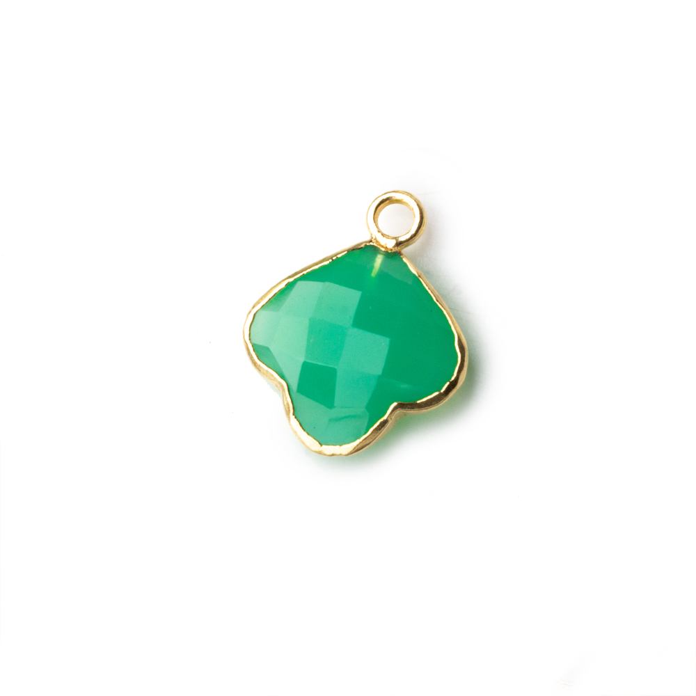 13x13mm Gold Leafed Green Onyx Faceted Trillium Flower Focal Bead Pendant sold as 1 piece (ONLINE ORDER ONLY)