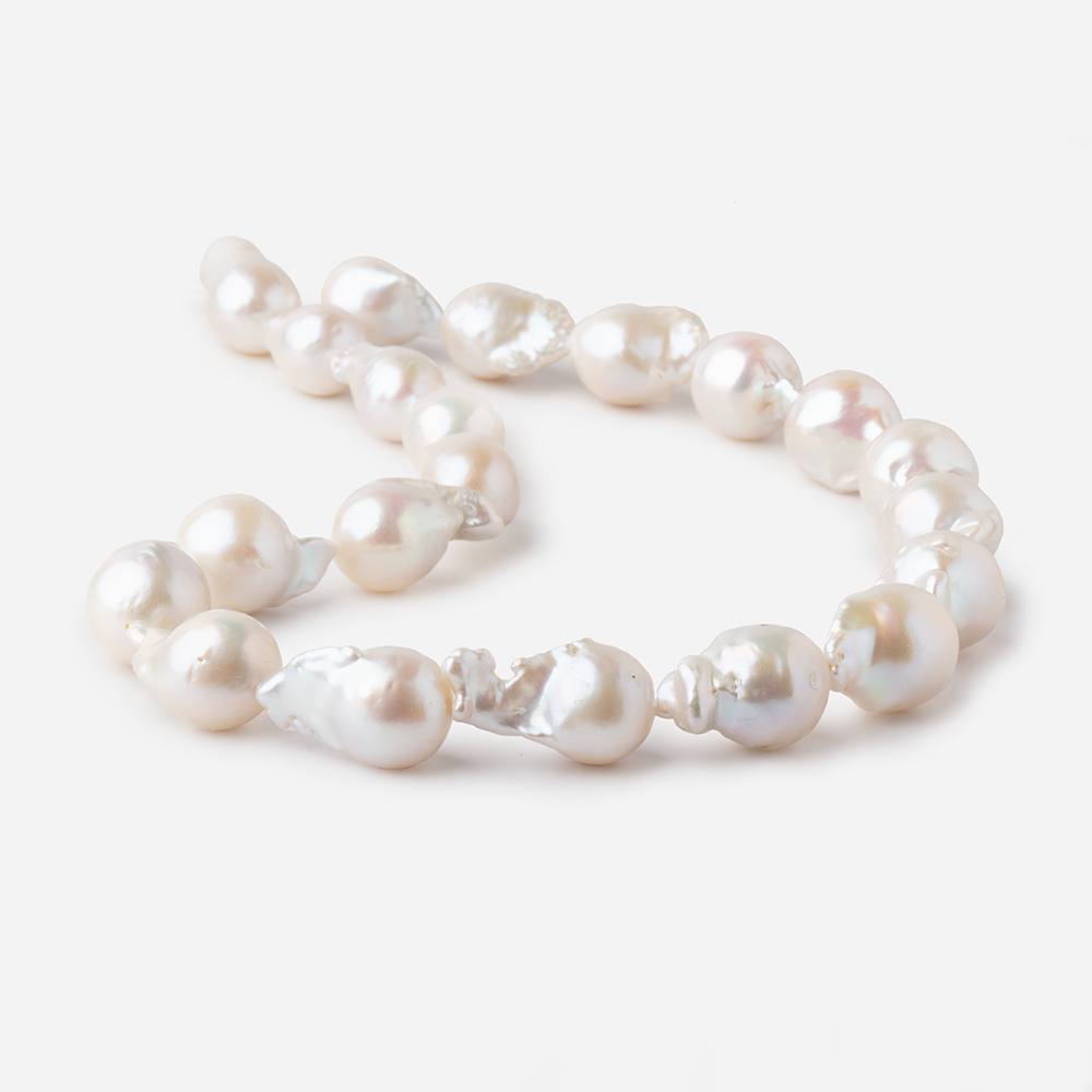 13x18-13x23mm White Ultra Baroque Freshwater Pearls 16.5 inch 21 pieces AA (ONLINE ORDER ONLY)