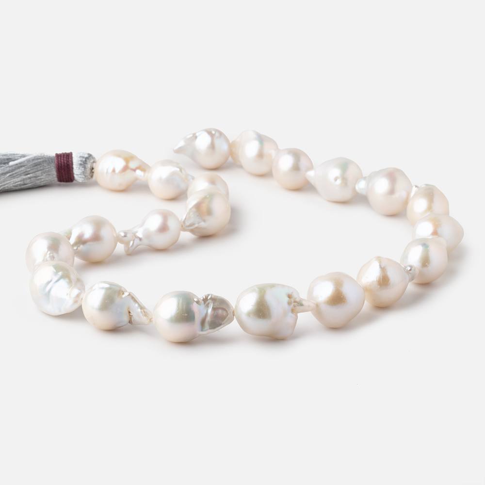 13x18-15x20mm White Ultra Baroque Freshwater Pearls 16 inch 21 pieces AA (ONLINE ORDER ONLY)