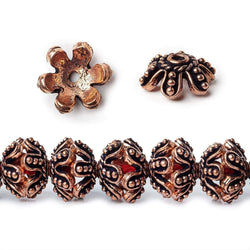 13x5mm Antiqued Copper Flower Bead Cap 8 inch 44 pcs (ONLINE ORDER ONLY)