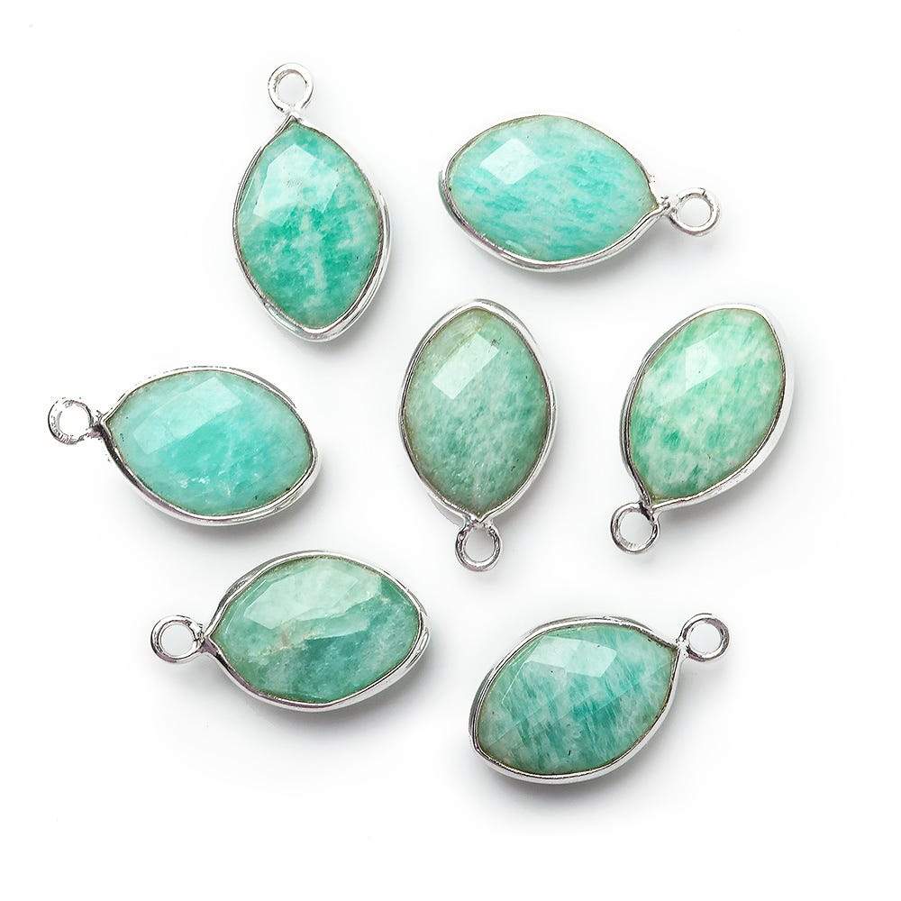 13x9mm Silver Bezel Amazonite Marquise Pendant 1 piece (ONLINE ORDER ONLY)