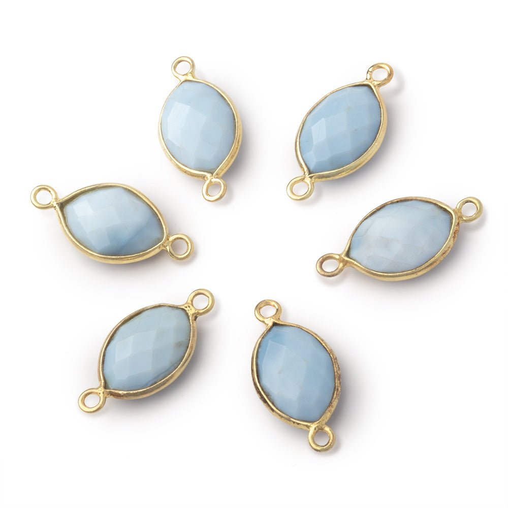 13x9mm Vermeil Bezel Owyhee Denim Opal Faceted Marquise 1 Connector (ONLINE ORDER ONLY)