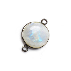 14-15mm Black Gold Bezel Rainbow Moonstone Cabochon Connector 1 piece (ONLINE ORDER ONLY)