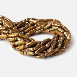 14-16mm Bronze Straight Drill Biwa Freshwater Pearl Beads 16 inch 25 pcs (ONLINE ORDER ONLY)