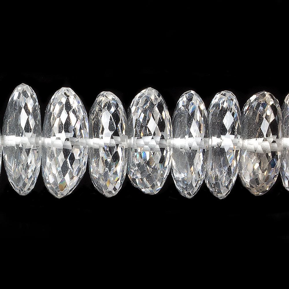 14-16mm Crystal Quartz German Faceted Rondelle Beads 14 inch 79 pieces AAA (ONLINE ORDER ONLY)