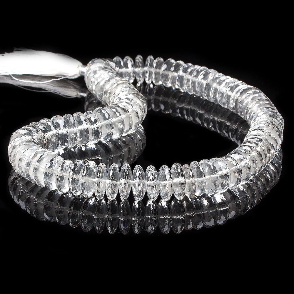 14-16mm Crystal Quartz German Faceted Rondelle Beads 14 inch 79 pieces AAA (ONLINE ORDER ONLY)