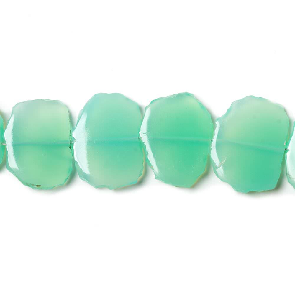 14-17mm Green Chalcedony Plain Free Form Beads 8 inch 16 pieces (ONLINE ORDER ONLY)