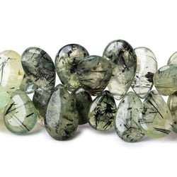 14-20mm Dendritic Prehnite Plain Pear Beads 7.5 inch 50 pieces (ONLINE ORDER ONLY)