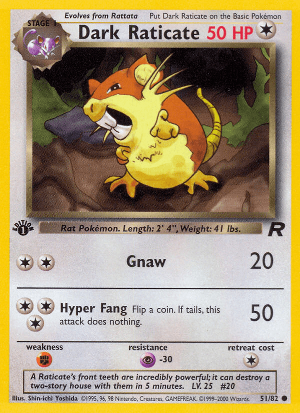 Dark Raticate (51/82) [Team Rocket 1st Edition] (Online Only)