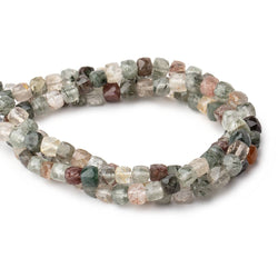 6mm Sagenitic Quartz faceted cube beads 8 inch 36 pieces (ONLINE ORDER ONLY)
