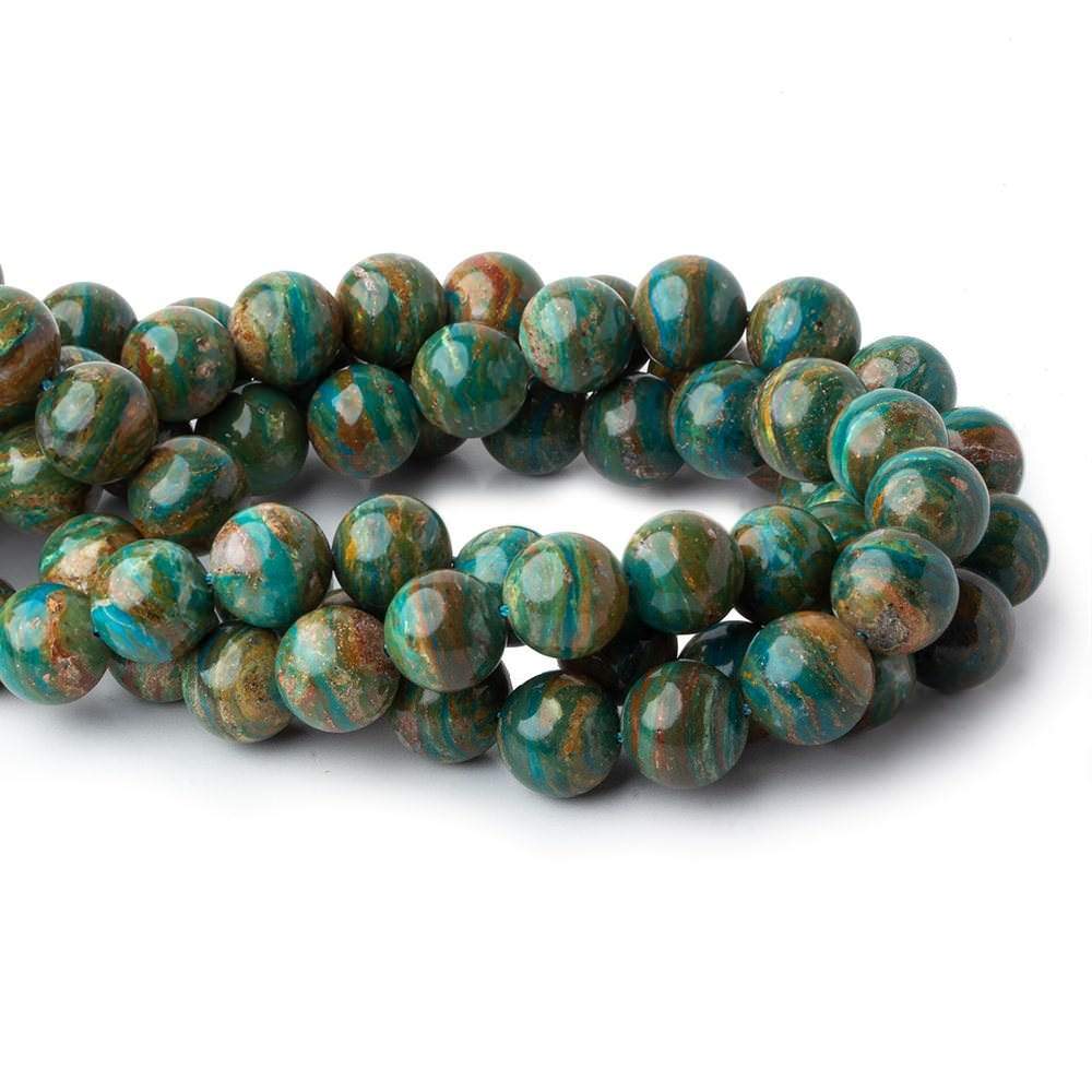 14mm Blue Peruvian Opal ( Opalina ) plain round beads 16 inch 28 pieces AA (ONLINE ORDER ONLY)