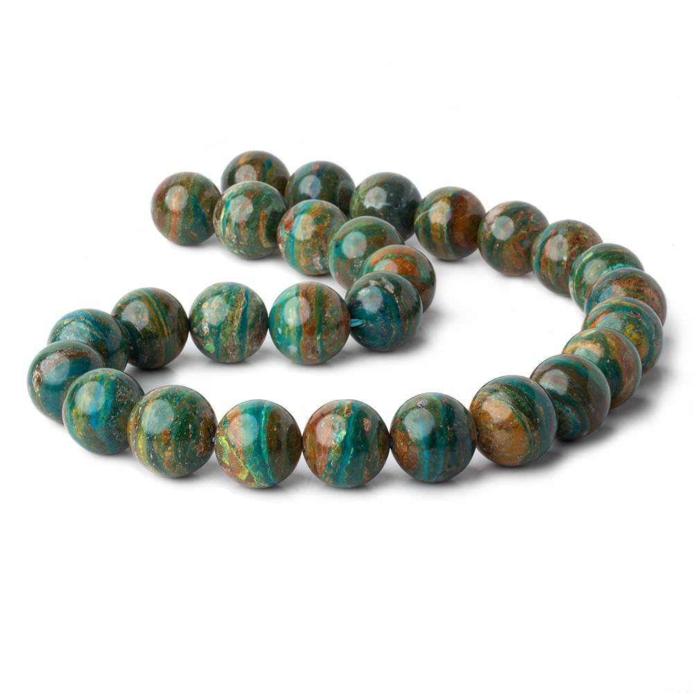 14mm Blue Peruvian Opal ( Opalina ) plain round beads 16 inch 28 pieces AA (ONLINE ORDER ONLY)