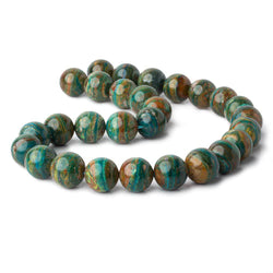 14mm Blue Peruvian Opal ( Opalina ) plain round beads 16 inch 28 pieces AA (ONLINE ORDER ONLY)