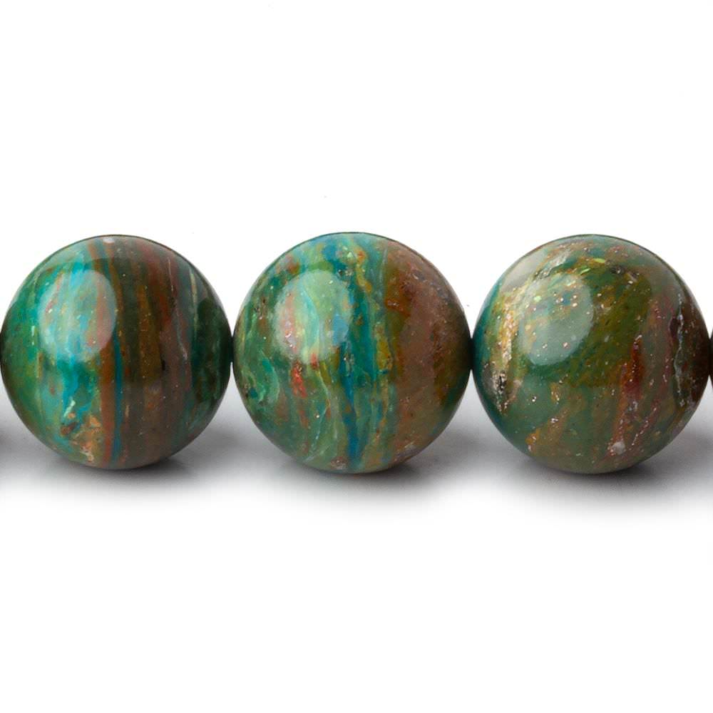 14mm Blue Peruvian Opal ( Opalina ) plain round beads 16 inch 28 pieces AA (ONLINE ORDER ONLY)