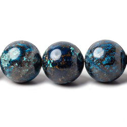 14mm Chrysocolla plain rounds 16 inch 29 beads AA (ONLINE ORDER ONLY)