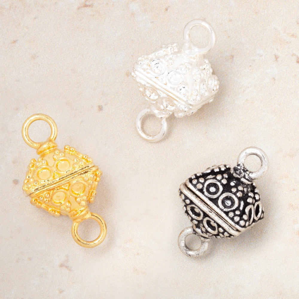14mm Circle Design Bipyramid Magnetic Clasp 1 piece (ONLINE ORDER ONLY)