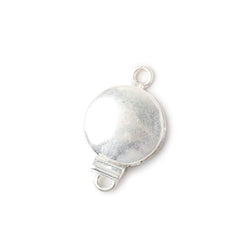 14mm Sterling Silver plated Box Clasp Plain Round Design 1 piece (ONLINE ORDER ONLY)