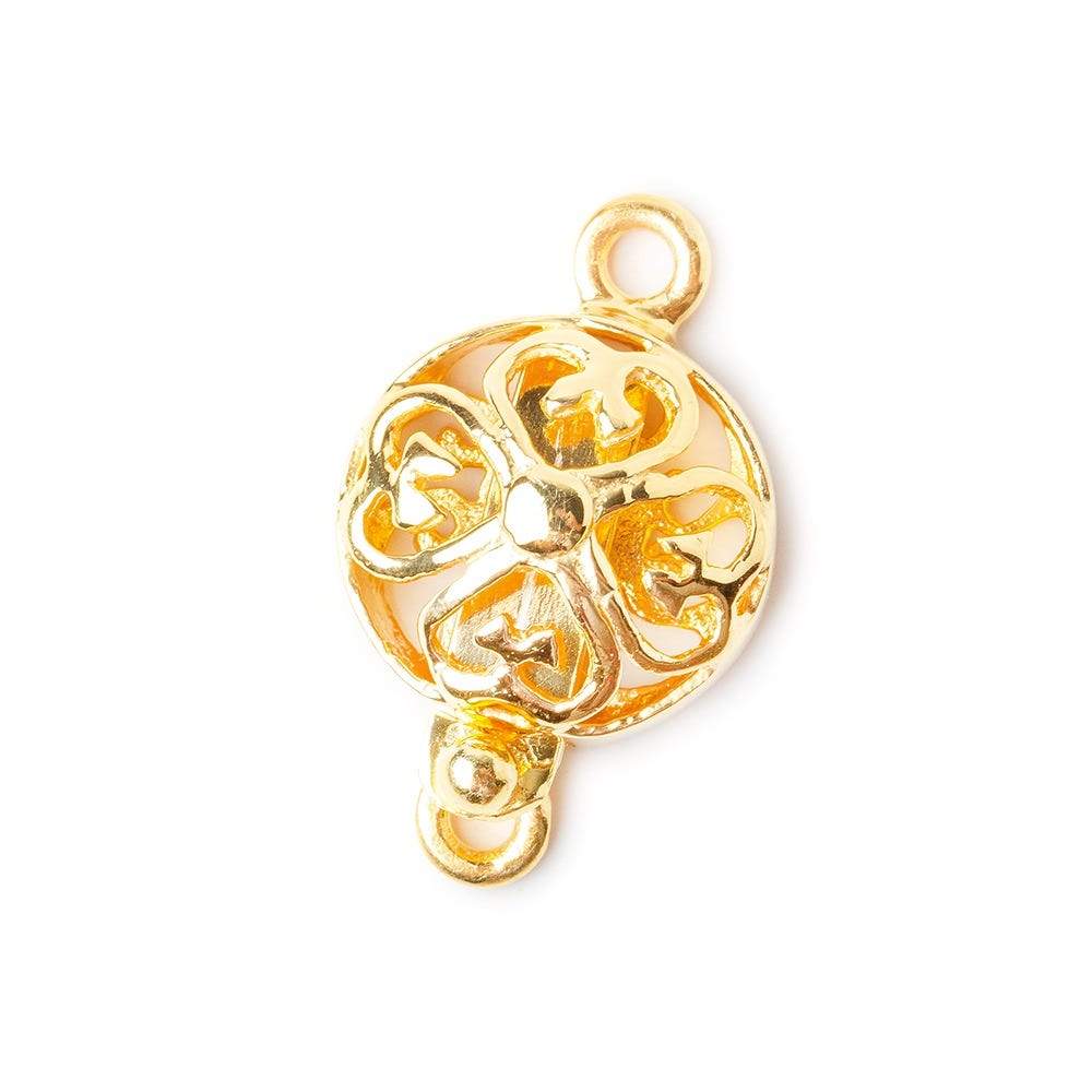 14mm Vermeil Box Clasp with 4 Leaf Clover Design 1 finding (ONLINE ORDER ONLY)