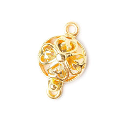14mm Vermeil Box Clasp with 4 Leaf Clover Design 1 finding (ONLINE ORDER ONLY)