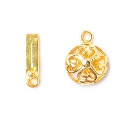 14mm Vermeil Box Clasp with 4 Leaf Clover Design 1 finding (ONLINE ORDER ONLY)