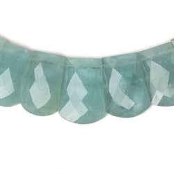 14x10-21x15mm Aquamarine double drilled faceted fancy shape collar 35 beads (ONLINE ORDER ONLY)