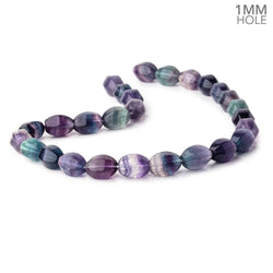 14x10mm Multi Color Fluorite Plain Lantern Beads 15.5 inch 27 pieces AA (ONLINE ORDER ONLY)