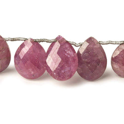 14x12-16x14mm Ruby Faceted Pear Beads 6.5 inch 13 pieces (ONLINE ORDER ONLY)