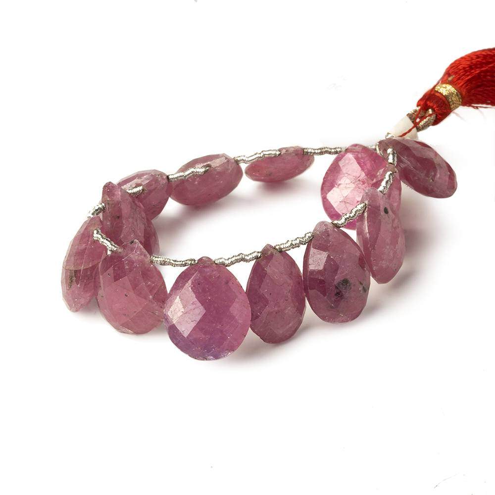 14x12-16x14mm Ruby Faceted Pear Beads 6.5 inch 13 pieces (ONLINE ORDER ONLY)