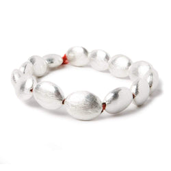 14x11x6mm Sterling Silver Plated Copper Oval Bead 8 inch 14 pcs (ONLINE ORDER ONLY)