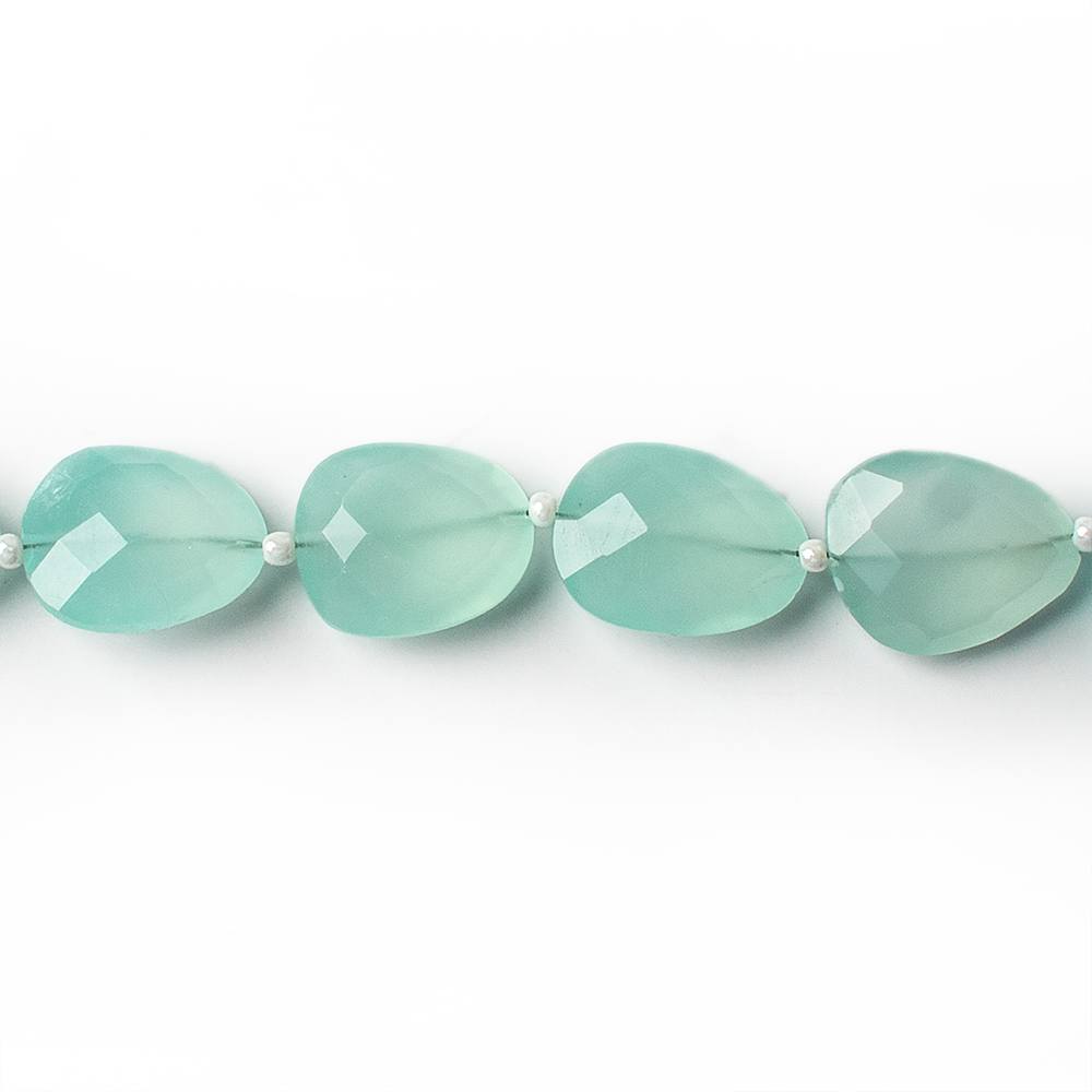 14x12mm Sea Blue Chalcedony straight drilled faceted nugget beads 8 inch 14 pieces A (ONLINE ORDER ONLY)
