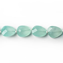 14x12mm Sea Blue Chalcedony straight drilled faceted nugget beads 8 inch 14 pieces A (ONLINE ORDER ONLY)
