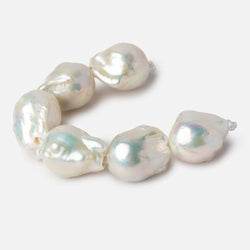 14x17-15x19mm White Ultra Baroque 2.5mm Large Hole Freshwater Pearls 4 inch 6 pieces A (ONLINE ORDER ONLY)