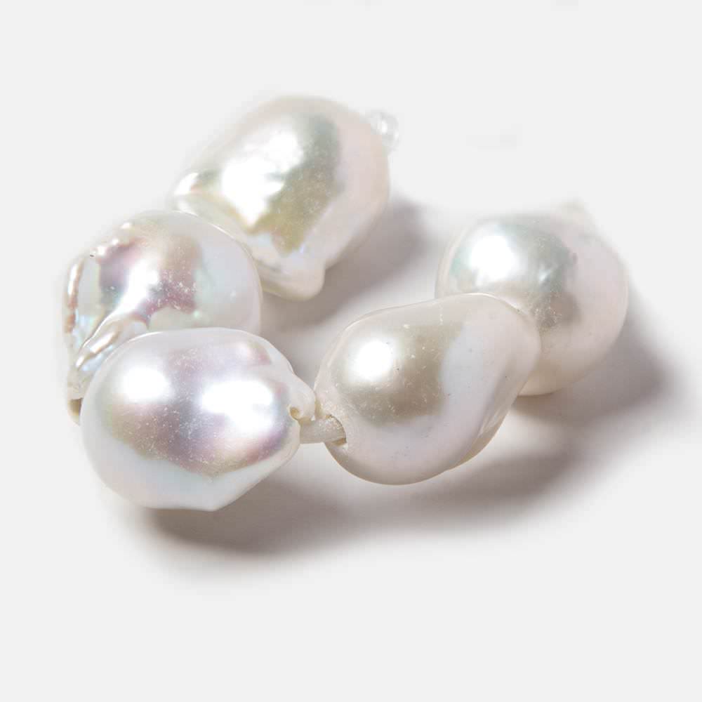 14x19-15x20mm Off White Ultra Baroque 2.5mm Hole Freshwater Pearls 5 pcs (ONLINE ORDER ONLY)