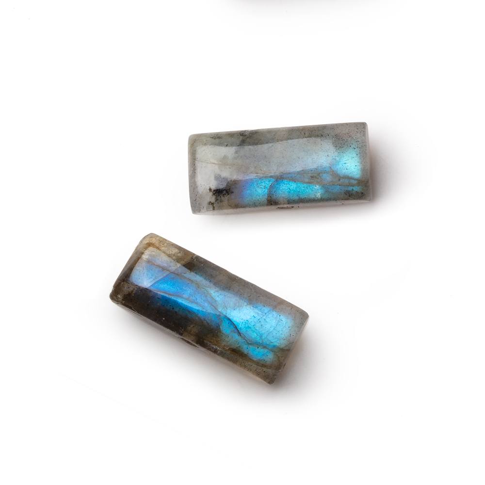 14x6mm Labradorite Plain Rectangle Focal Set of 2 Beads (ONLINE ORDER ONLY)