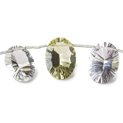 14x9-18x12mm Multi-gemstone Concave Faceted Oval Beads 11 pieces AAA (ONLINE ORDER ONLY)