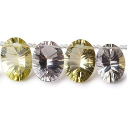 14x9-18x12mm Multi-gemstone Concave Faceted Oval Beads 11 pieces AAA (ONLINE ORDER ONLY)