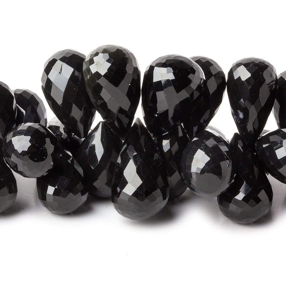 14x9-21x11mm Snowflake and Rainbow Obsidian Faceted Teardrops 8.5 inch 60 beads AA (ONLINE ORDER ONLY)