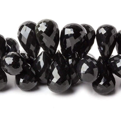 14x9-21x11mm Snowflake and Rainbow Obsidian Faceted Teardrops 8.5 inch 60 beads AA (ONLINE ORDER ONLY)