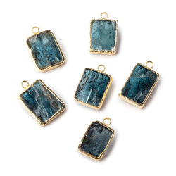 15-16mm Gold Leafed Kyanite Rectangular Slice Focal Bead 1 piece